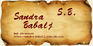 Sandra Babalj vizit kartica